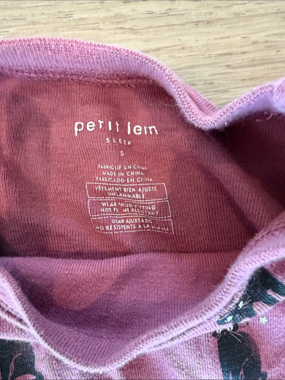Petit Lem HALLOWEEN Mauve Long-Sleeve Cat Print Pajama Set